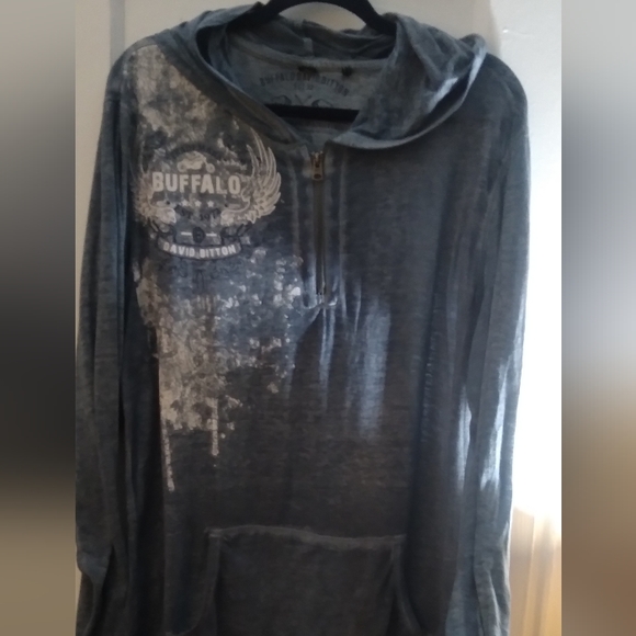 EUC Buffalo David Bitton Lightweight hoodie with front pockets Sz XL - Picture 4 of 10